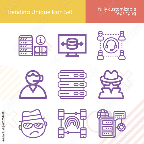 Simple set of proxy related lineal icons.