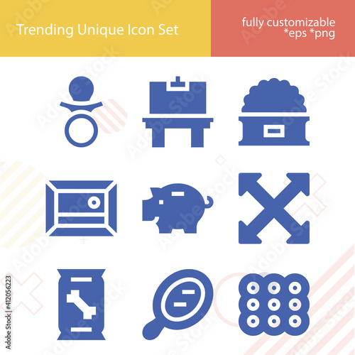 Simple set of illustrate related filled icons.
