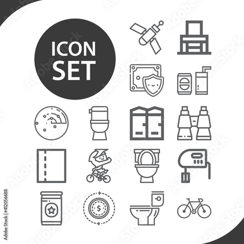 Simple set of seat related lineal icons.