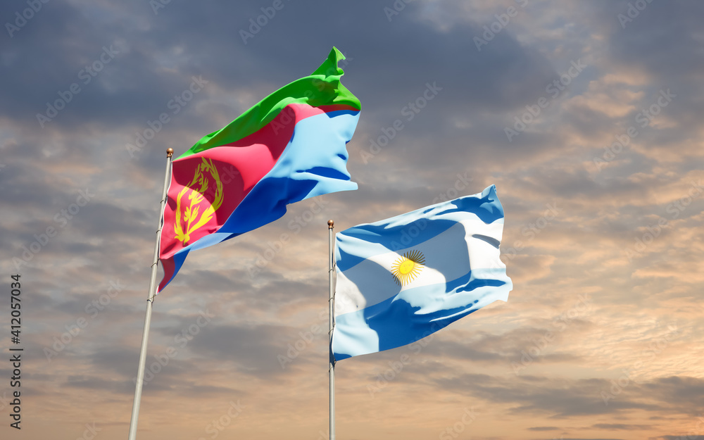 Flags of Argentina and Eritrea. Flags of Argentina and Eritrea.