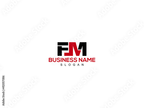 FM F&M Letter Type Logo Image, FM Logo Letter Design