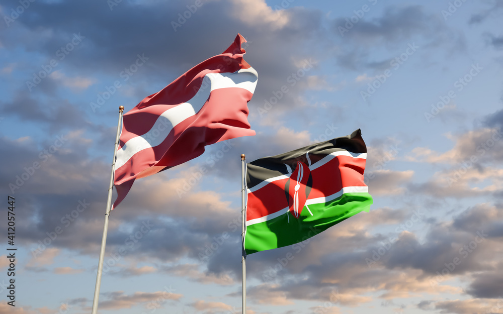 Flags of Kenya and Latvia. Flags of Kenya and Latvia.