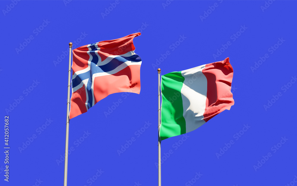Flags of Italy and Norway. Flags of Italy and Norway.
