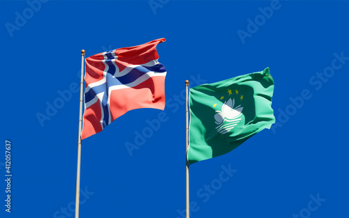 Flags of Macao and Norway.