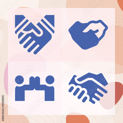 Simple set of handshake related filled icons