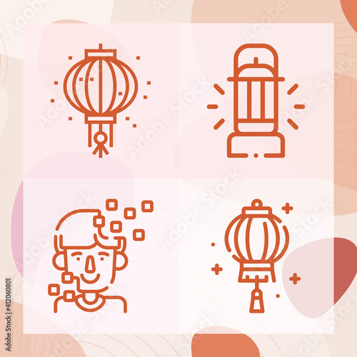 Simple set of beacon related lineal icons