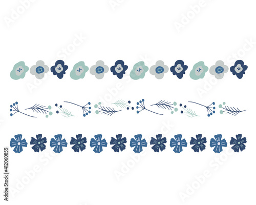 手書きタッチの北欧風花のライン　Scandinavian flower line with handwritten touch