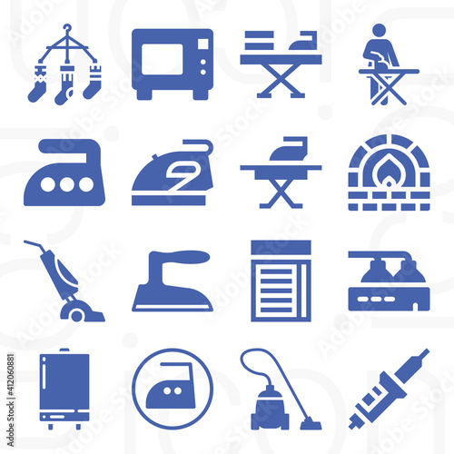16 pack of furnace  filled web icons set