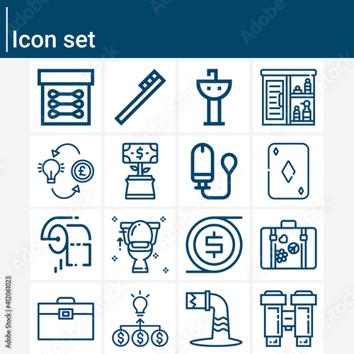 Simple set of double related lineal icons.