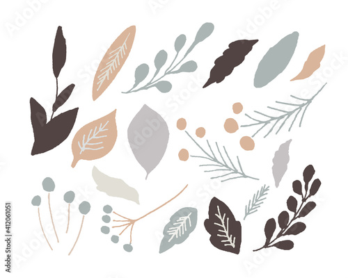 北欧風の手書きタッチ草木イラスト Scandinavian Style Handwritten Touch Vegetation Illustration Stock Vector Adobe Stock