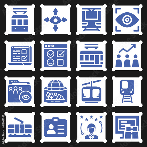 16 pack of analyse  filled web icons set