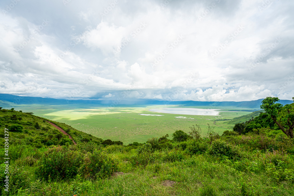 Panorama of Ngorongoro crater Tanzania, Africa Panorama of Ngorongoro crater Tanzania, Africa