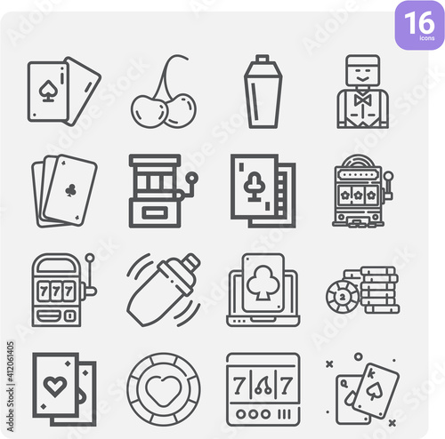 Simple set of golf head related lineal icons.
