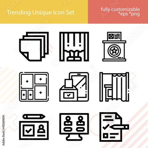 Simple set of preferential related lineal icons.