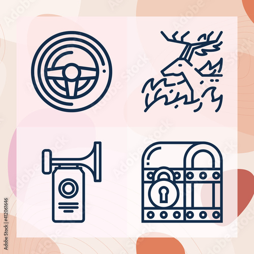Simple set of horns related lineal icons