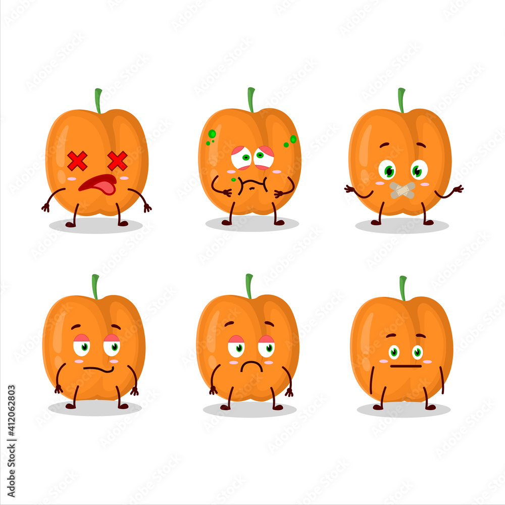 Apricot cartoon in character with nope expression Apricot cartoon in character with nope expression