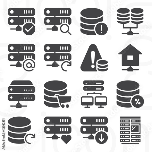 16 pack of hosts  filled web icons set