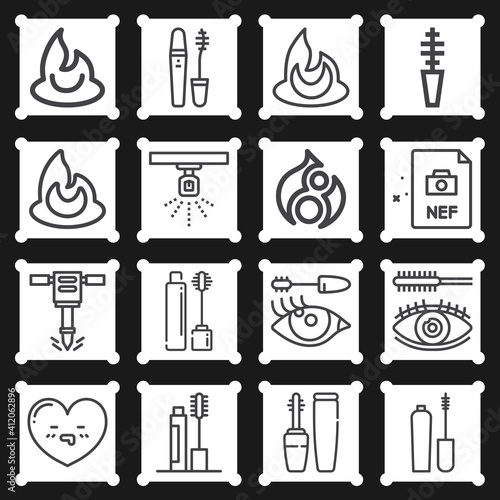 16 pack of carry out  lineal web icons set