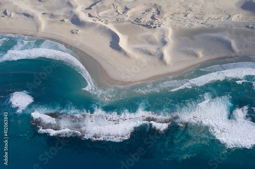 Fototapeta Naklejka Na Ścianę i Meble -  aerial view, ocean and sand dunes, Bremer Bay Australia