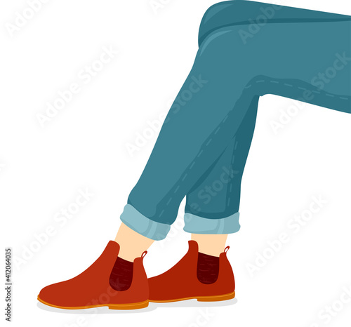 Girl Shoes Chelsea Boots Illustration
