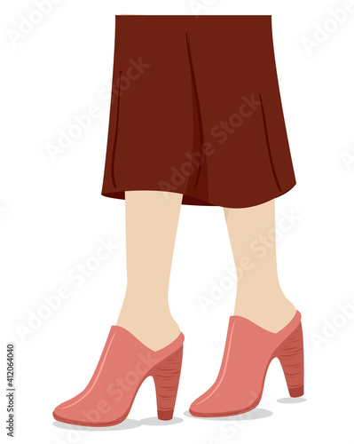 Girl Shoes Mule Illustration
