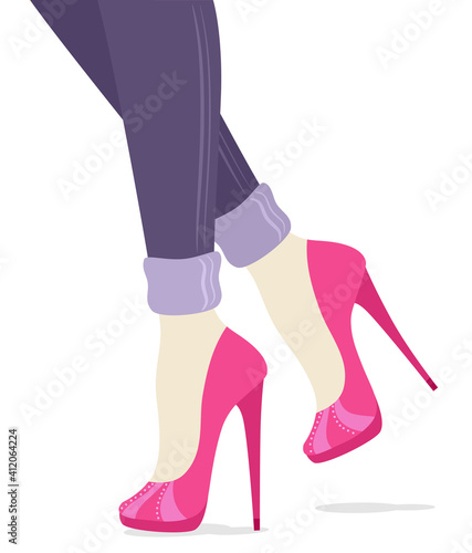 Girl Stilettos Shoes Illustration