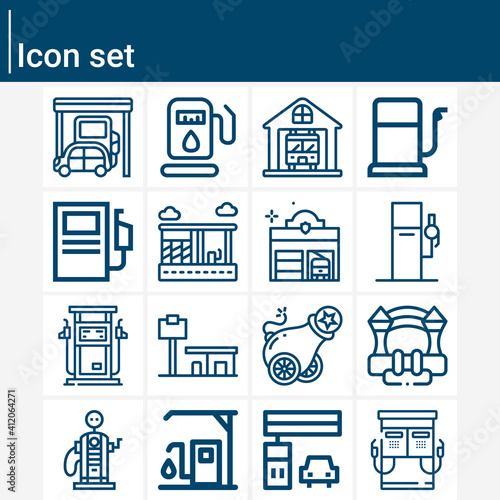 Simple set of fort related lineal icons.