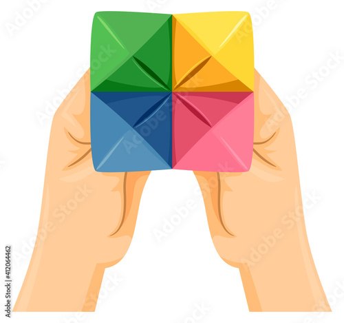 Hands Fortune Paper Colorful Illustration