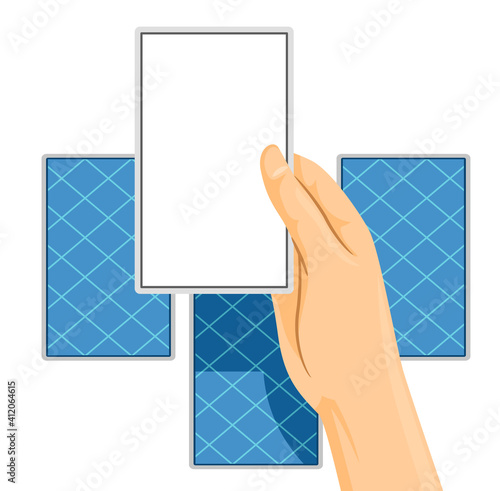 Hand Tarot Cards Read Fortune Illustration