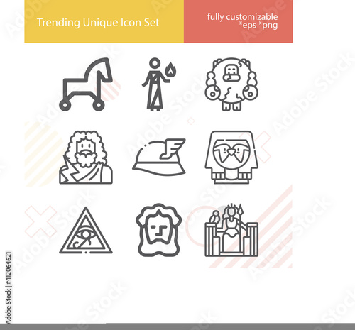 Simple set of pharmacology related lineal icons.