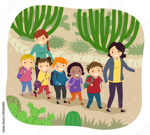 Stickman Kids Desert Garden...