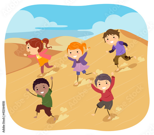 Stickman Kids Desert Run Sa...