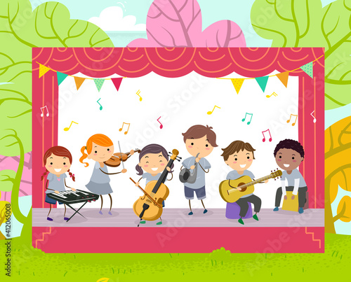 Stickman Kids Play Instrume...