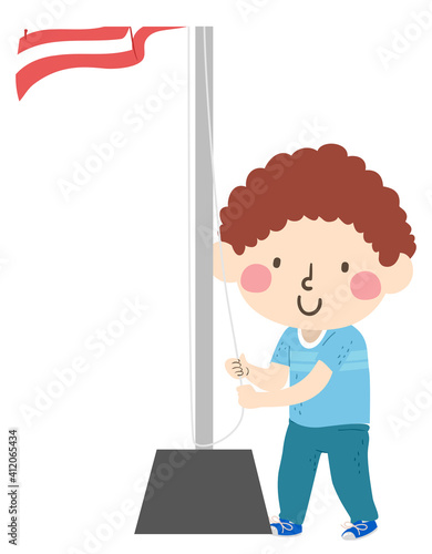 Kid Boy Class Flag Helper I...