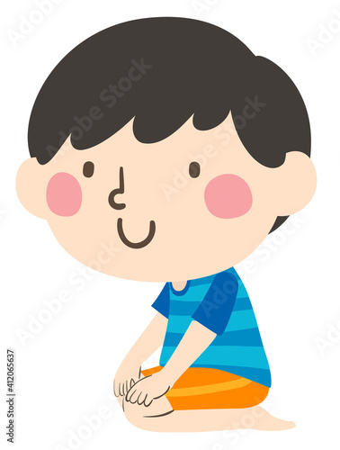 Kid Boy Position Kneeling S...