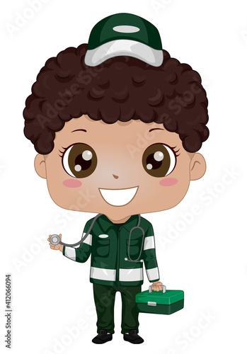 Kid Boy African Paramedic S...