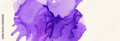 Alcohol ink vector texture banner. Fluid ink abstract background.