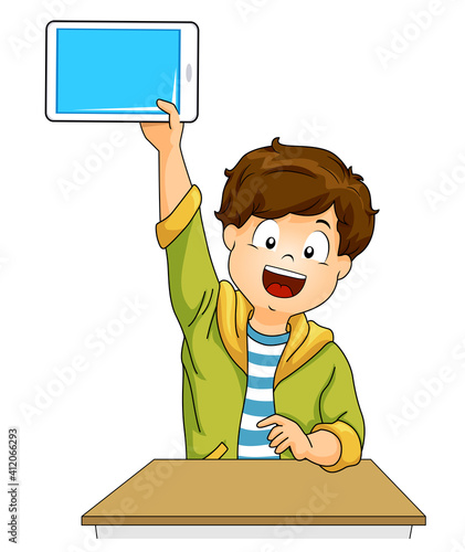 Kid Boy Student Raise Table...