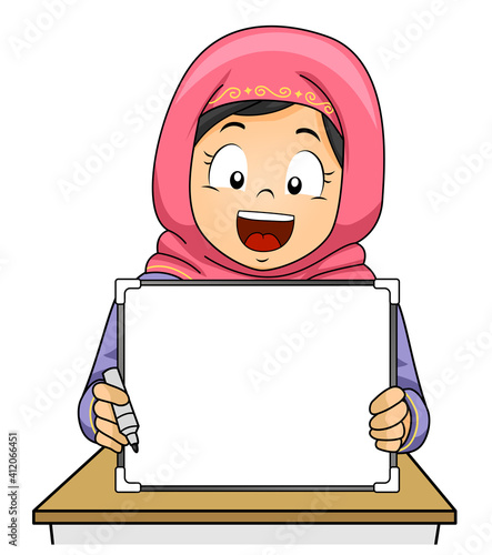 Kid Girl Muslim White Board...