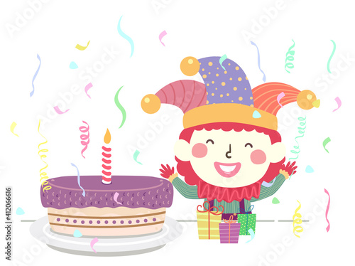 Kid Clown Costume Cake Gift...