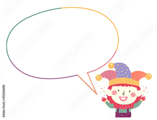 Kid Clown Costume Speech Bu...