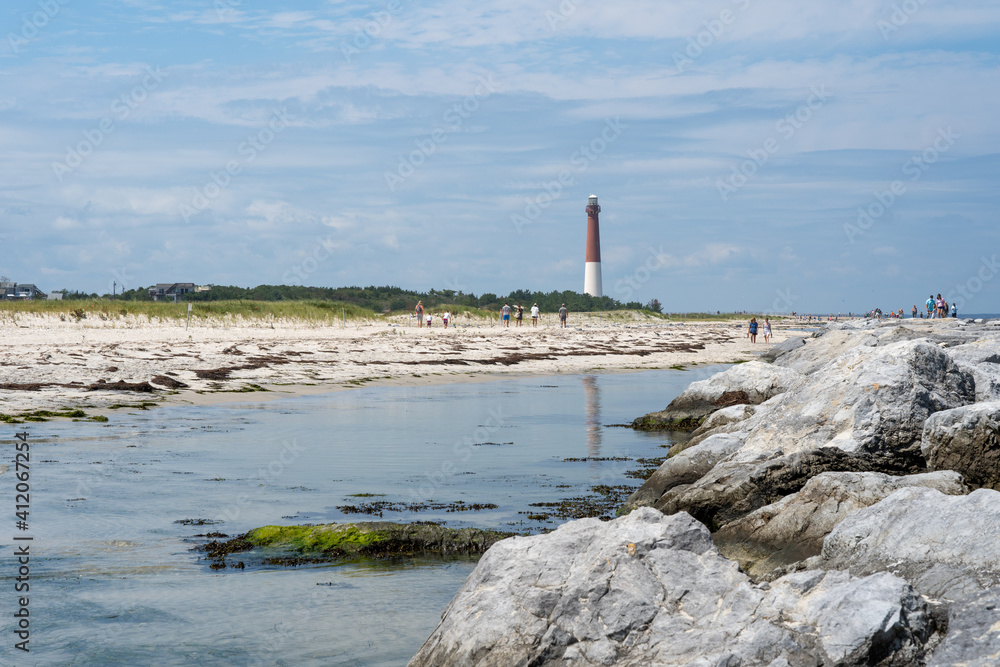 Rocks and the Barnegat Lighthouse