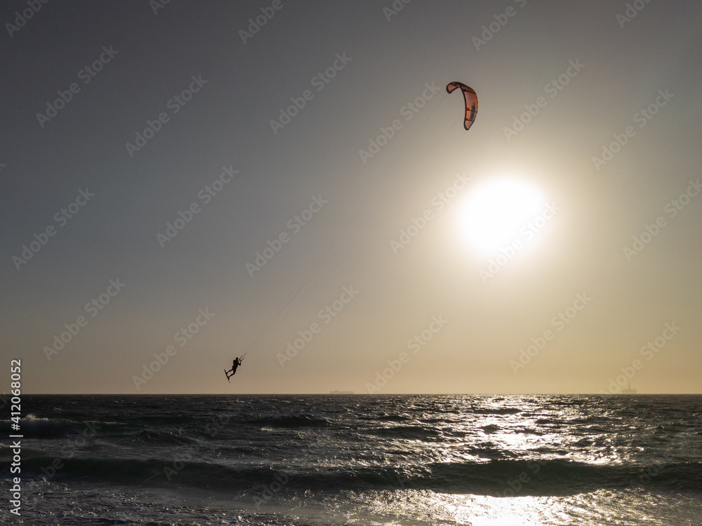 Kite surfer getting massive air Kite surfer getting massive air