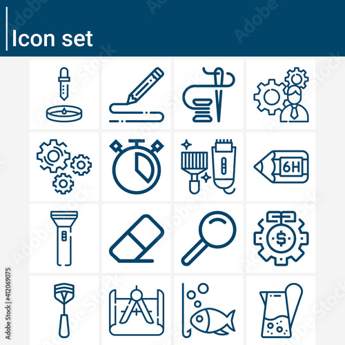 Simple set of phd related lineal icons.
