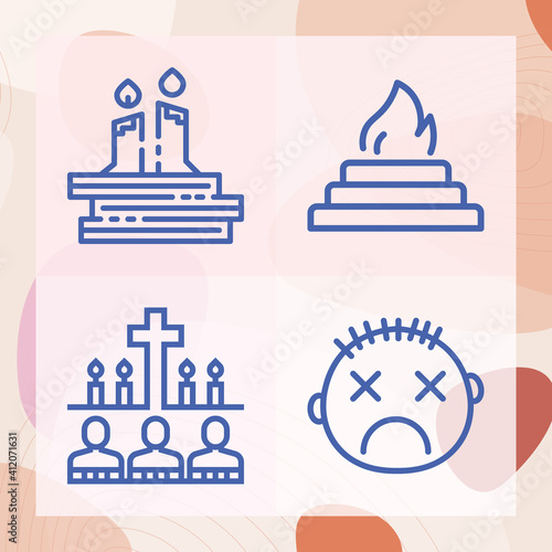 Simple set of slaughter related lineal icons