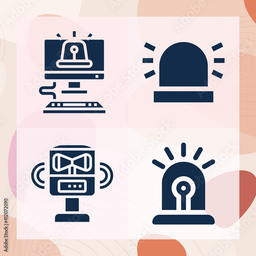 Simple set of siren related filled icons