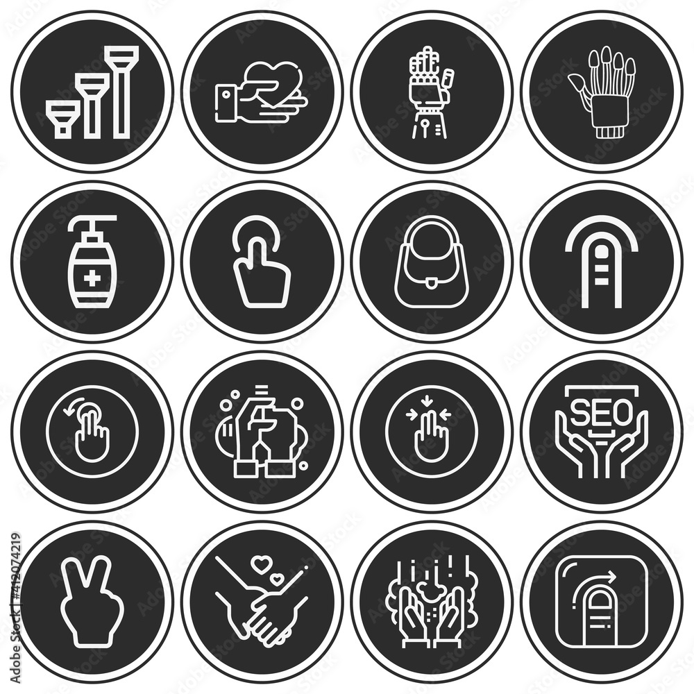 16 pack of variations  lineal web icons set