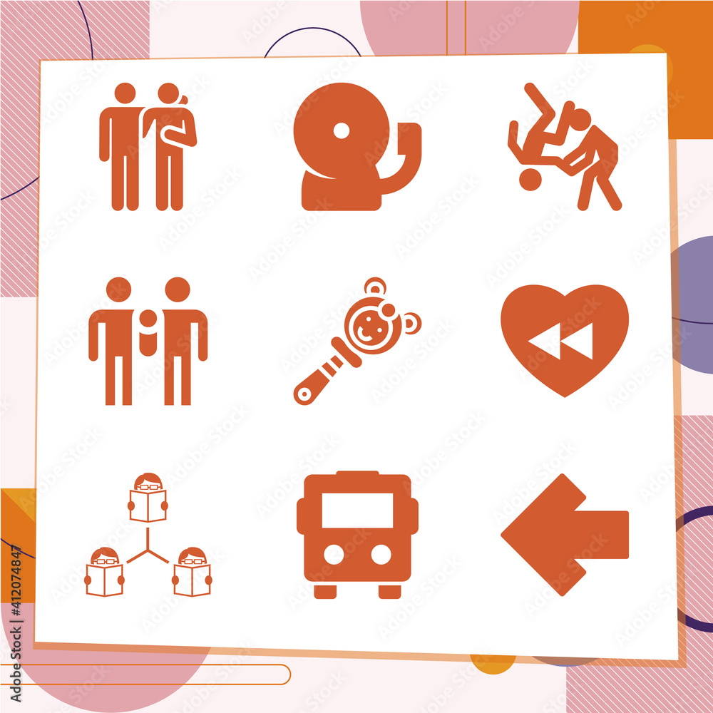 Simple set of 9 icons related to children Simple set of 9 icons related to children