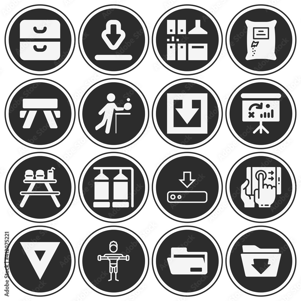 16 pack of shelf filled web icons set 16 pack of shelf filled web icons set