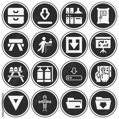 16 pack of shelf  filled web icons set